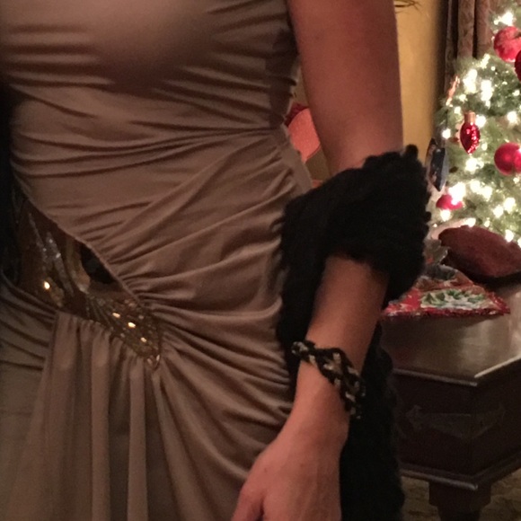 Caribbean Queen Elegant Tan Evening Dress - Picture 15 of 15